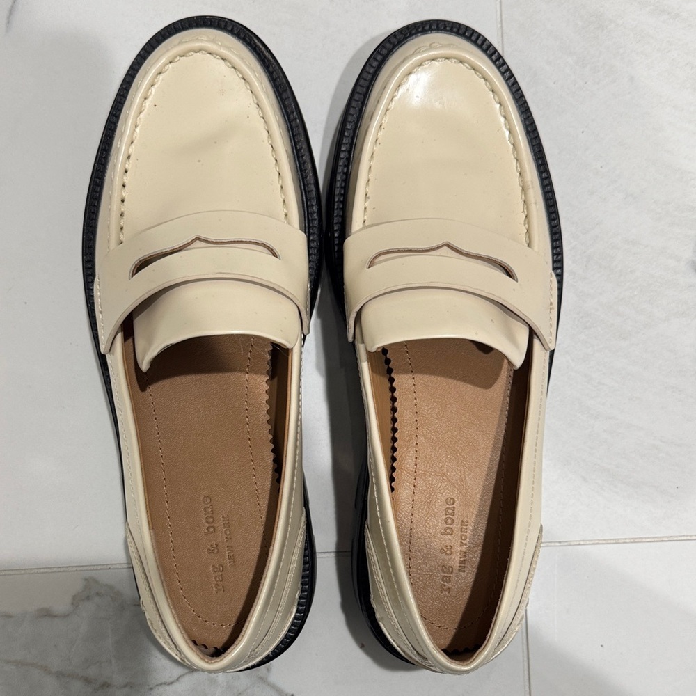 rag & bone Cream Penny Loafers